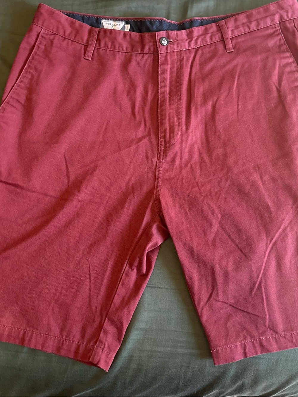 Volcom Men's Maroon Flat Front Shorts